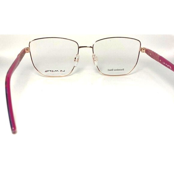 NEW LA MATTA LM3339 Eyeglass Frames Pink Purple 54-17-135 Case/Cloth Included - Picture 6 of 13